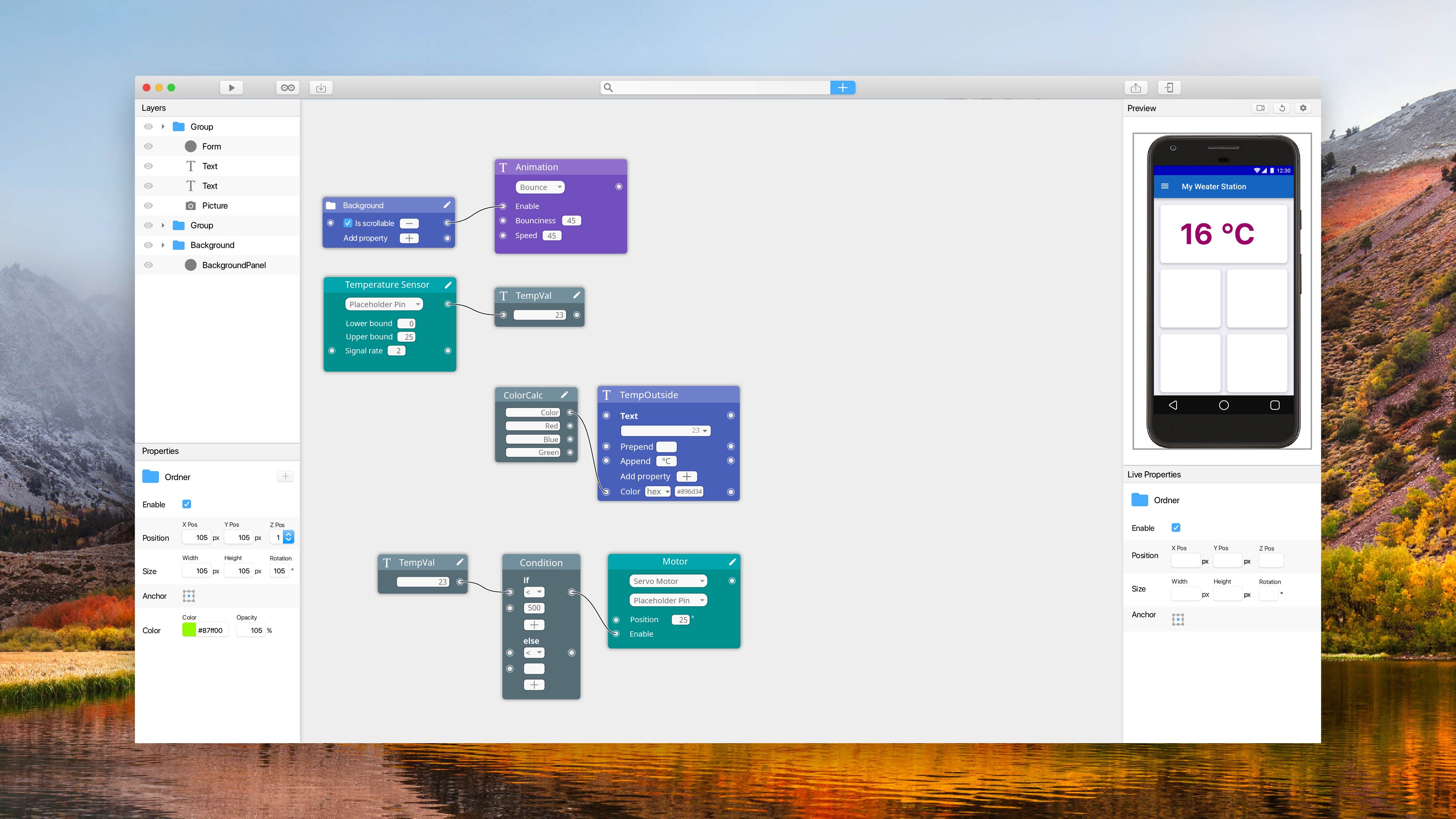 Wires application screenshot